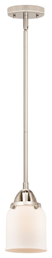 Small Bell Mini Pendant, Polished Nickel, Matte White, Matte White