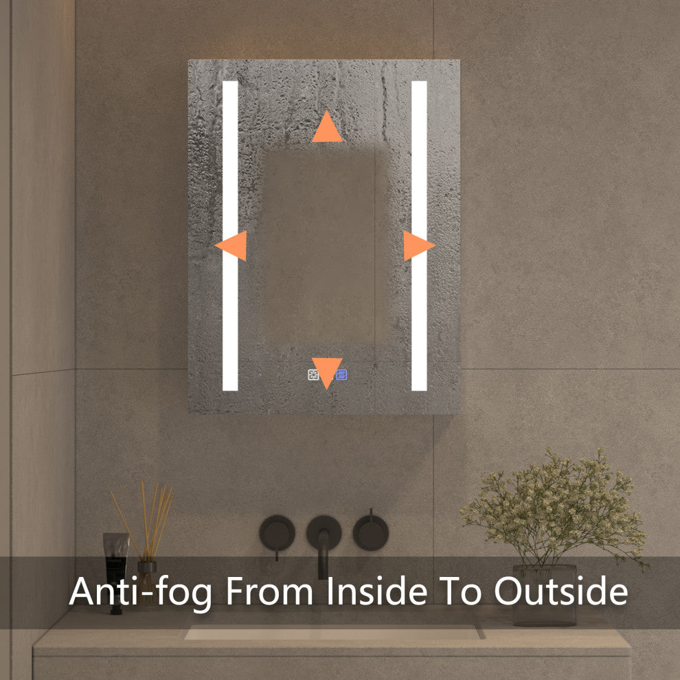 20" Aluminum Surface Mount Medicine Cabinet, Mirrors and Shelves