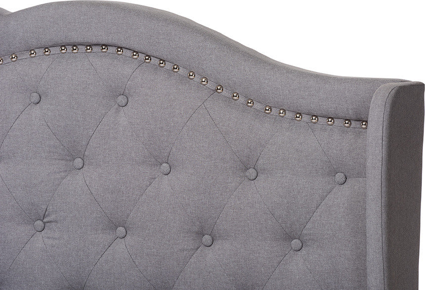 Aden Modern and Contemporary Grey Fabric Upholstered Full Size Bed