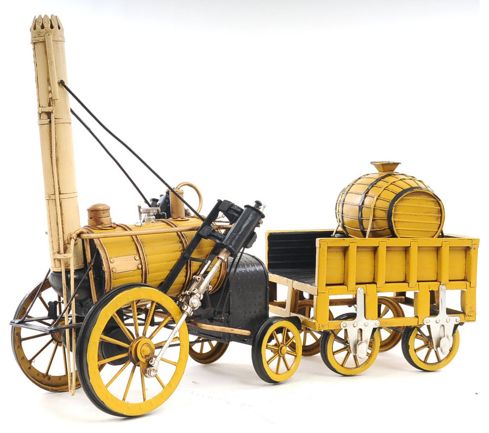 c1829 Yellow Rocket Steam Engine Model Sculpture