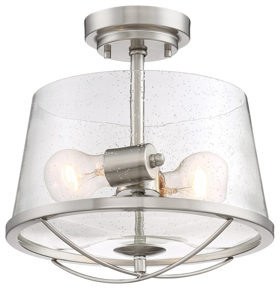 Darby Semi-Flush, Satin Platinum