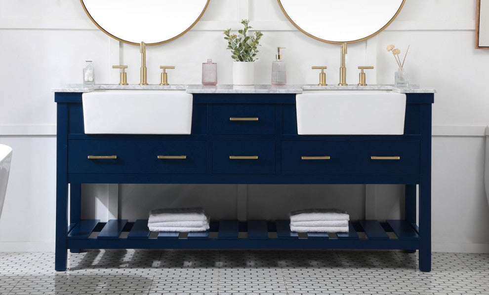 Home Living 22" Farmhouse Blue-Light Bathroom Vanity