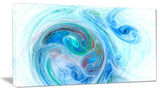 Light Blue Fractal Illustration, Abstract Canvas Wall Art, 32x16