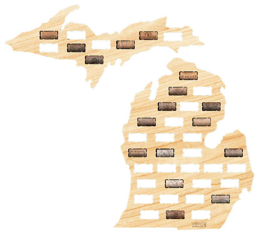 Michigan Wine Cork Map