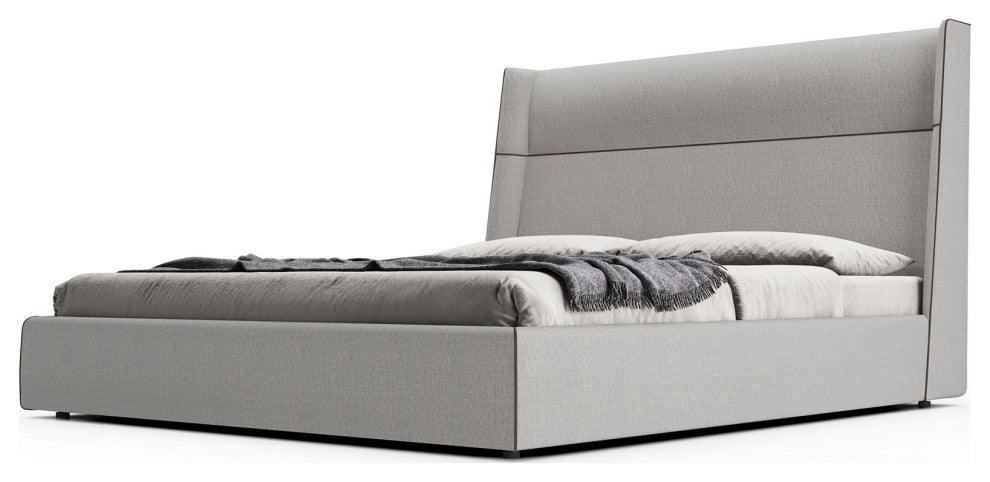 Bexley Bed Gris Fabric / Queen
