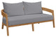 Brisbane 6-Piece Teak Wood Outdoor Patio Set, Natural Gray