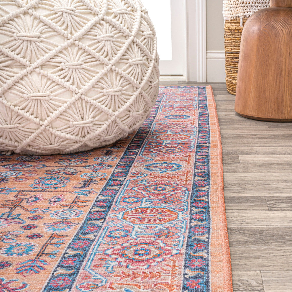 Kemer All-Over Persian Machine Washable Indoor Multi Area Rug, Multi, 8 X 10
