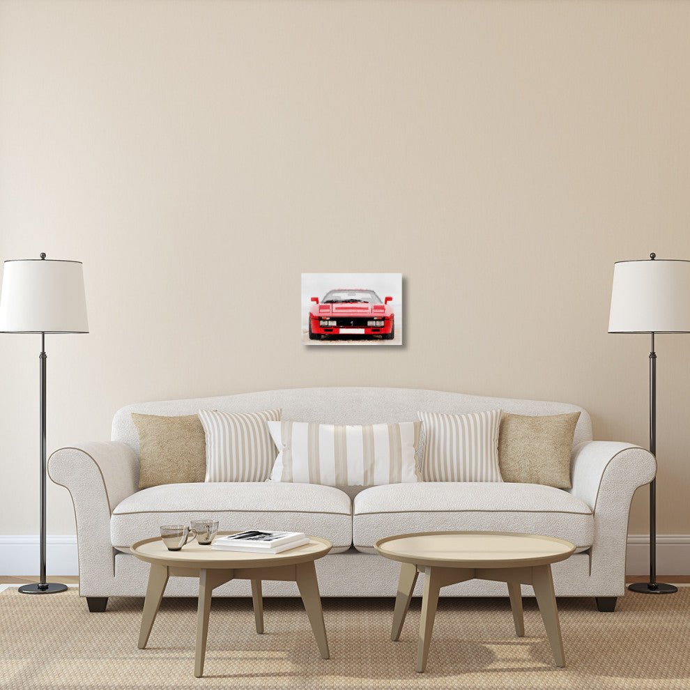 "1980 Ferrari 288 GTO Front Watercolor" Fine Art Print