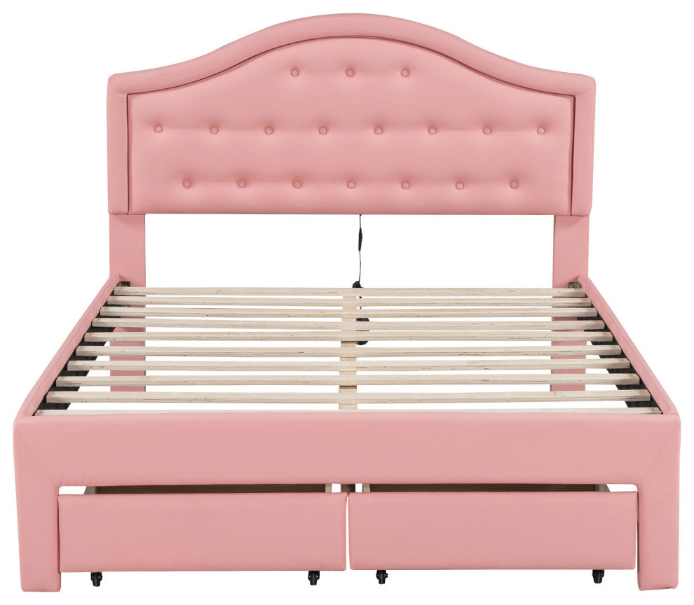 Gewnee Full Size Upholstered Platform Bed with Tufted Headboard