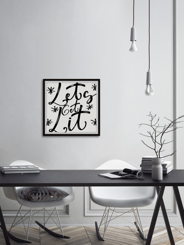 "Let's Get Lit" Framed Painting Print, 12x12