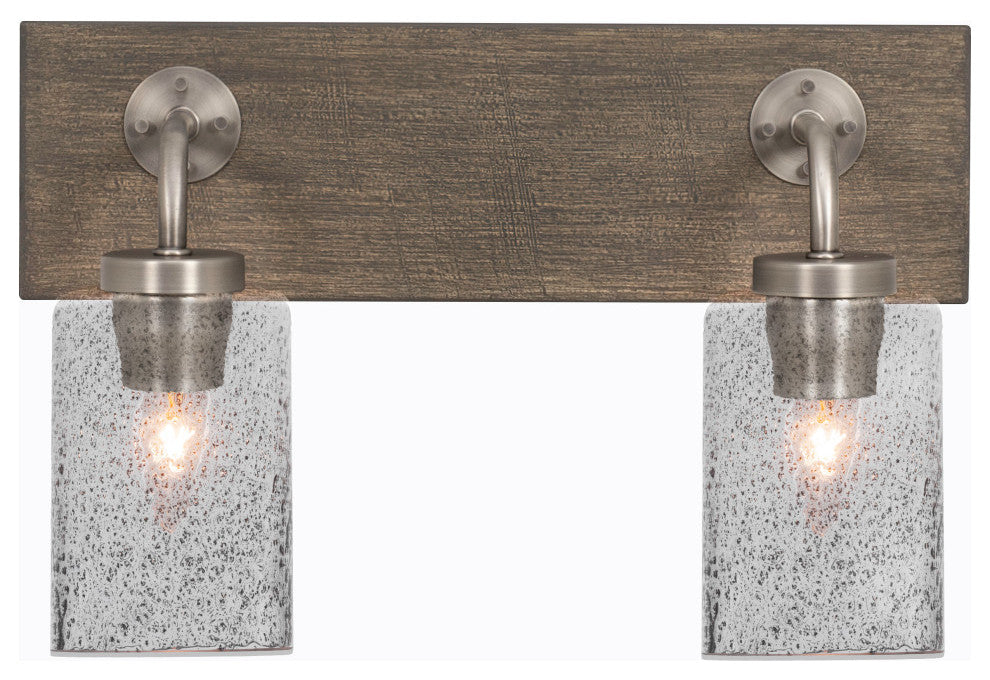 Oxbridge, Bath Bar, Graphite & Painted Distressed Metal, 4" Smoke Bubble