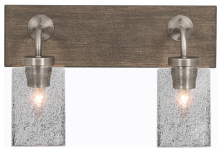 Oxbridge, Bath Bar, Graphite & Painted Distressed Metal, 4" Smoke Bubble