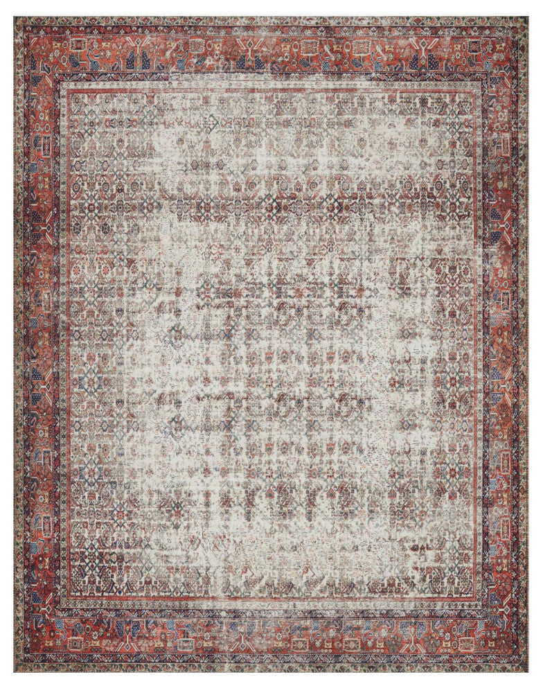 Layla LAY-12 Ivory/Brick, 9'x12'