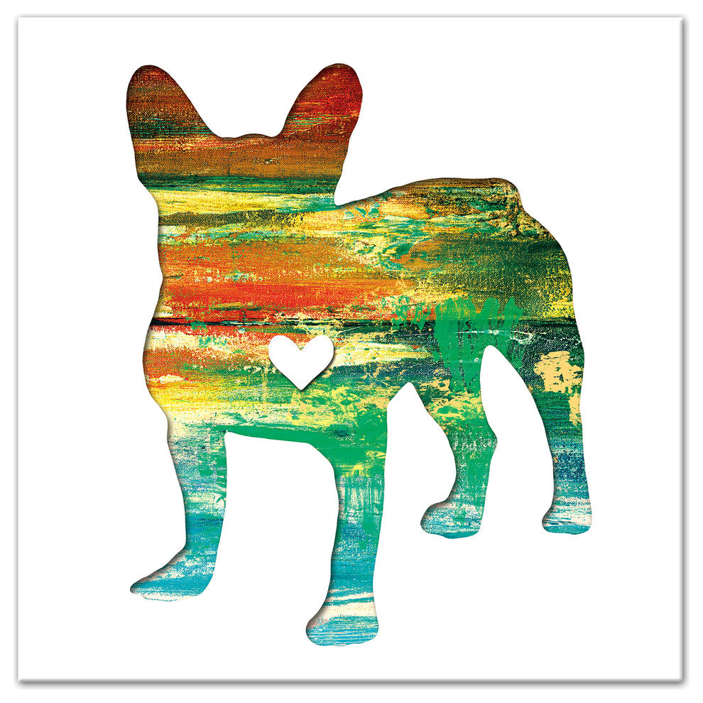 Designs Direct Creative Group Paint Silhouette Frenchie 12x12 Canvas Wall Art