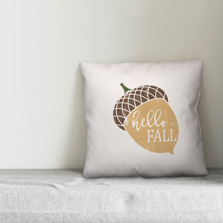 Hello Fall Acorn 18"x18" Throw Pillow