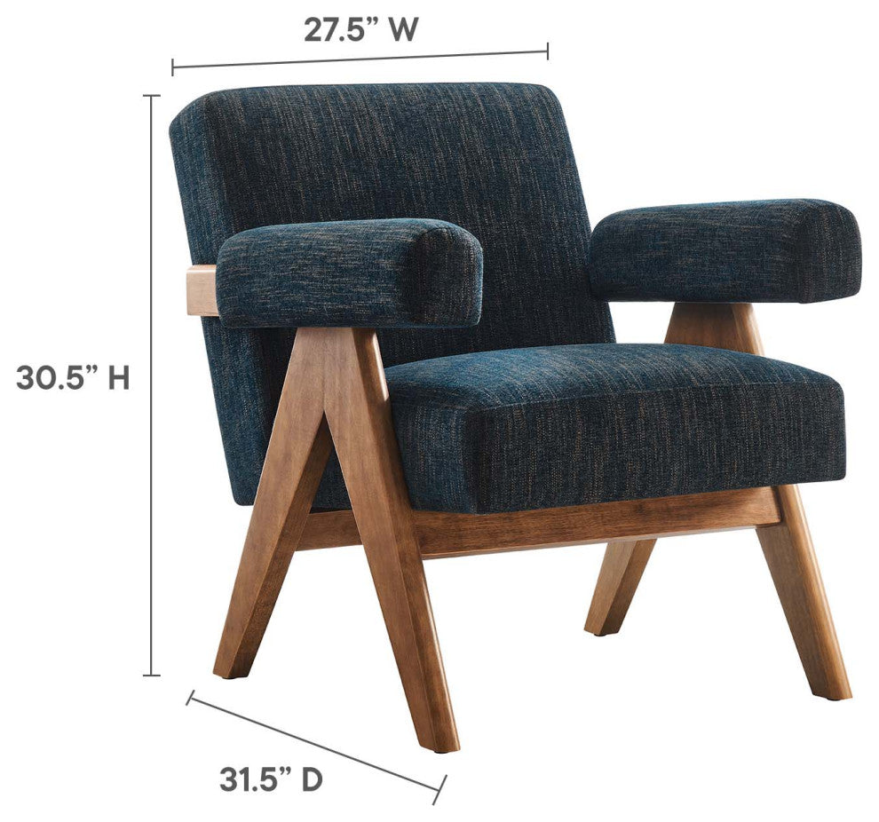 Lyra Fabric Armchair - Set of 2 - Azure Fabric