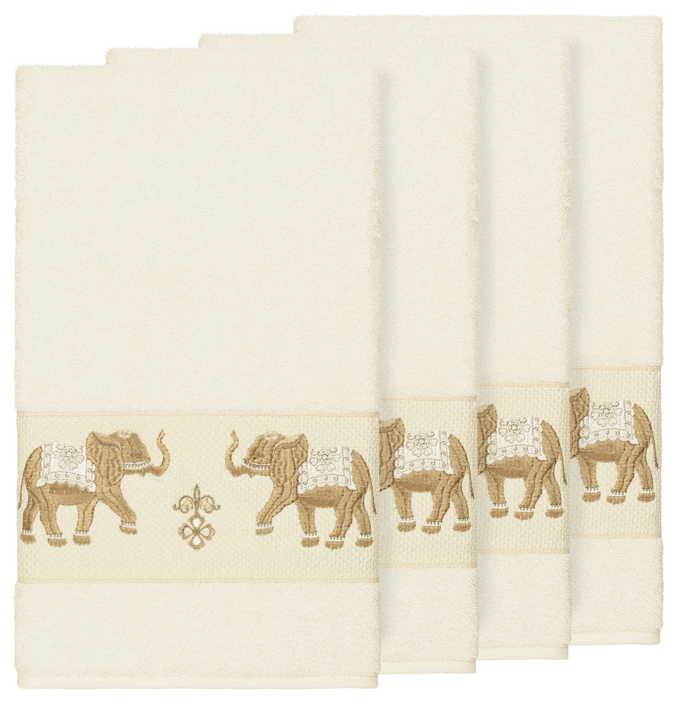 Quinn 4 Piece Embellished Bath Towel Set