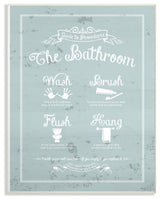 Stupell Ind. Guide To Procedures Bathroom Blue Wall Plaque, 13x19