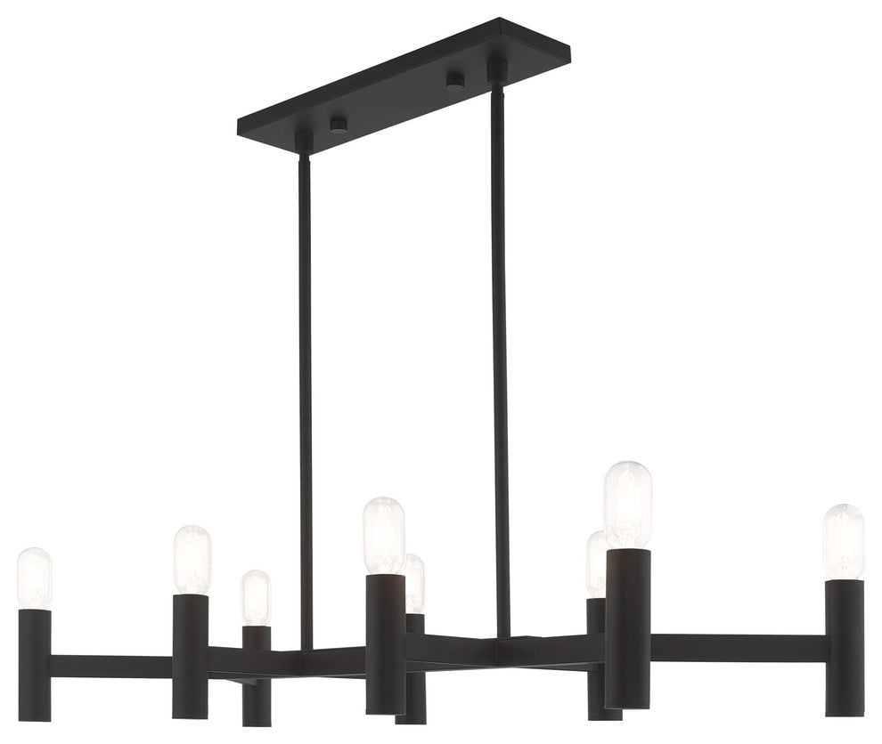Livex Lighting Black 8-Light Linear Chandelier