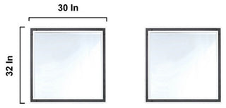 Ziva White 80" Double Vanity, Cultured Marble Top, 30" Mirrors