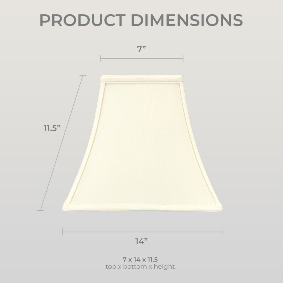 Royal Designs Square Bell Lamp Shade, Eggshell, 7x14x11.5, Single