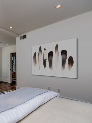 "Dark Feathers in the Light" Painting Print on Canvas