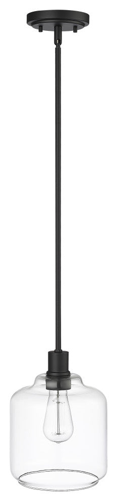 Asheville 1-Light 8" Pendant Light, Matte Black