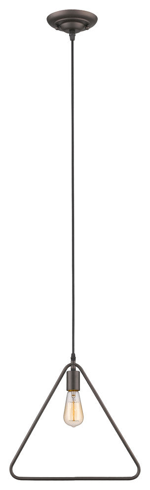 Ironclad 1-Light Rubbed Bronze Ceiling Mini Pendant 15"