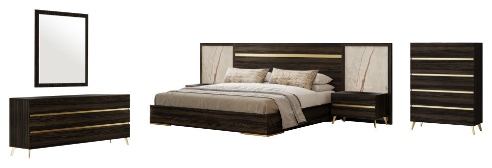 Nova Domus Velondra, Eucalypto + Marble Bed With 2-Nightstands, Eastern King