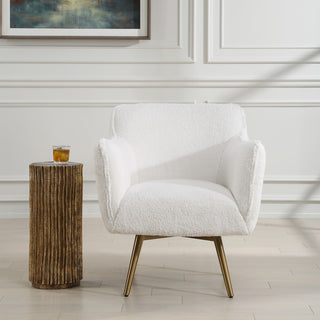 Uttermost Oasis White Swivel Chair