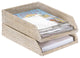 La Jolla Handwoven Rattan Stackable Letter Tray, White Wash