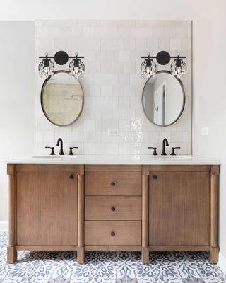 Moreno 2-Light Bathroom Vanity Light, Matte Black, Matte Black