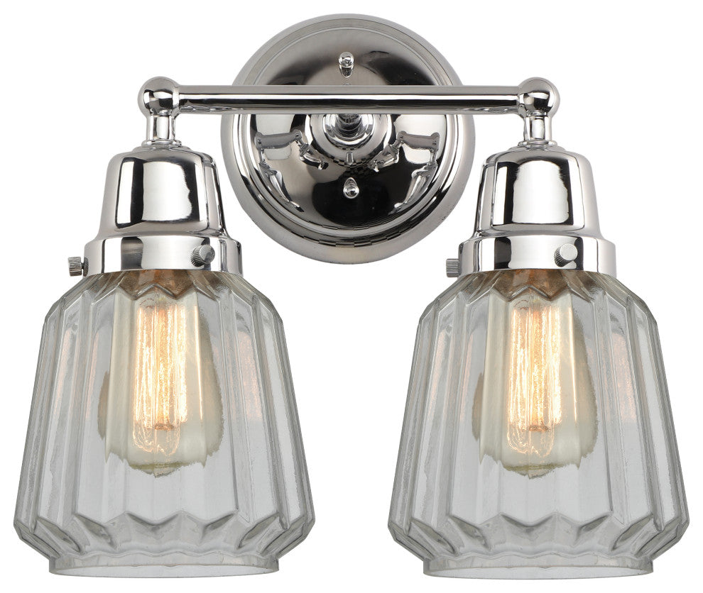 Innovations 623-2W-PC-G142 2-Light Bath Vanity Light, Polished Chrome