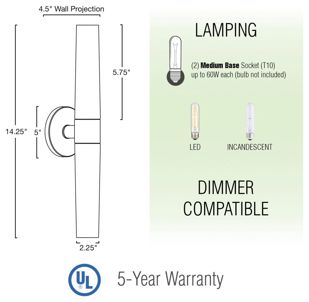Kira Home Duo 14" Wall Sconce, Frosted Glass Shades, for Bathroom/, Warm Brass