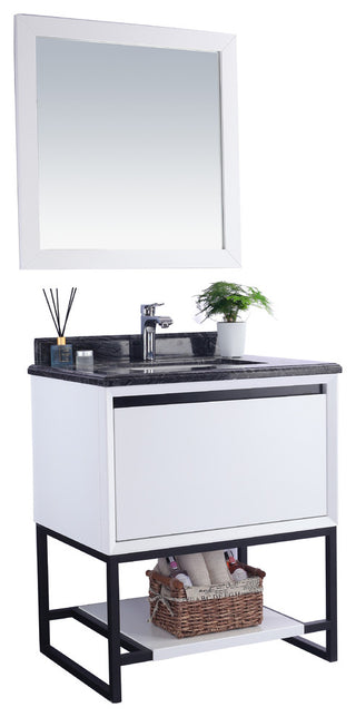Alto Vanity, 30", Black Wood Marble