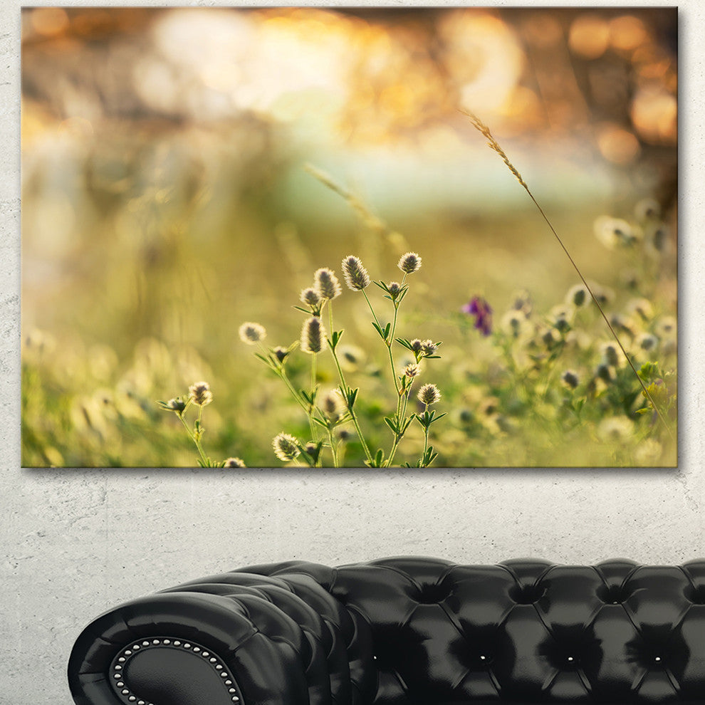 Little Summer Flowers in Meadow, Large Flower Canvas Wall Art, 40"x30"