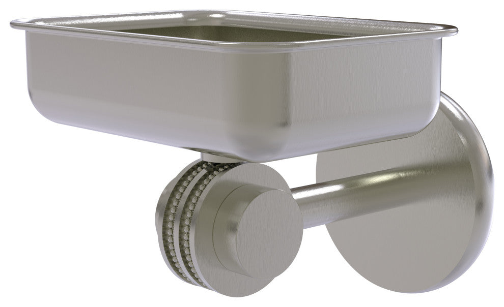 Satellite Orbit Two Wall Mount Soap Dish With Dotted Accents, Satin Nickel