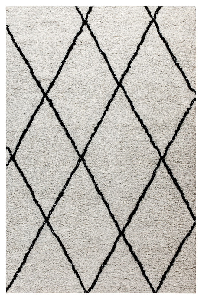 Shag Style Diamond Trellis Area Rug, 5' X 7'