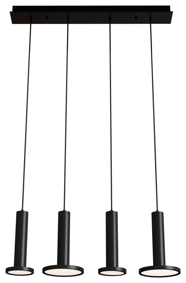 Luna Quadruple LED Pendant, Black