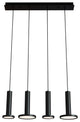 Luna Quadruple LED Pendant, Black