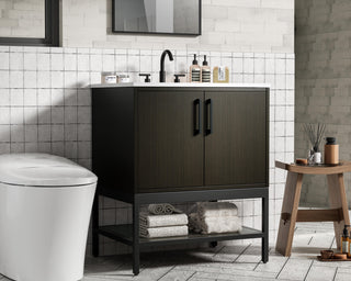Home Living 30" Single Bathroom Vanity, Mocha Brown