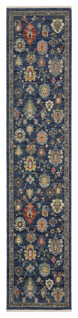 Leoness Vintage Traditional Blue/ Multi Area Rug, 2'6" x 12'
