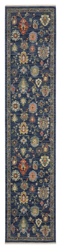 Leoness Vintage Traditional Blue/ Multi Area Rug, 2'6" x 12'