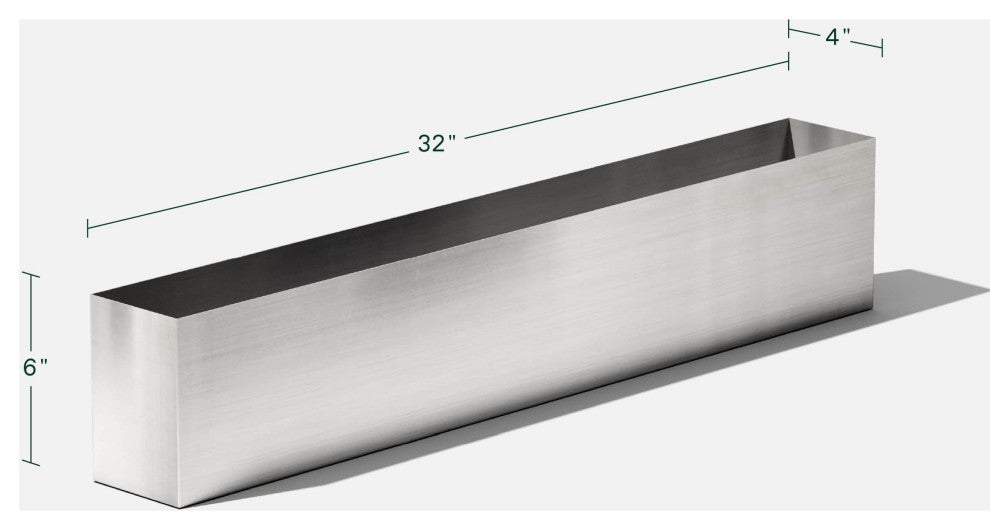 Geo Tall Planter Box, Stainless Steel