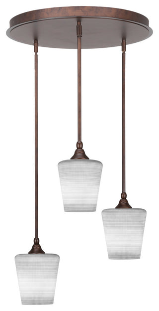 Empire 3-Light Cluster Pendalier, Bronze/White Matrix
