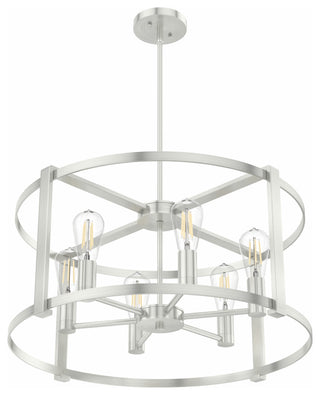 Hunter 26" Astwood Brushed Nickel 6-Light Chandelier Ceiling Light Fixture