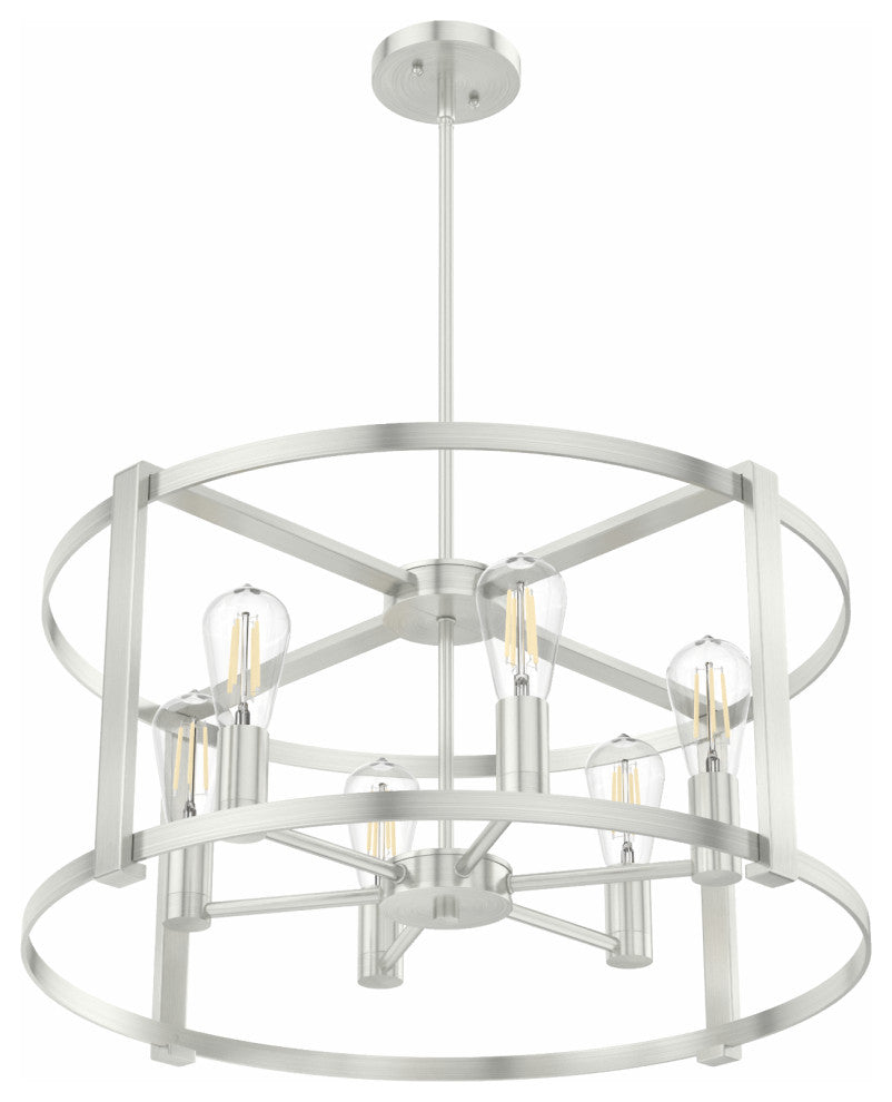 Hunter 26" Astwood Brushed Nickel 6-Light Chandelier Ceiling Light Fixture