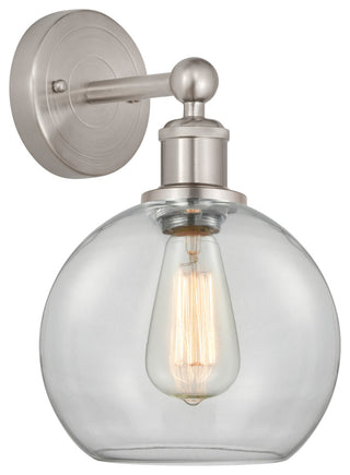 Athens 1-Light 8" Sconce, Satin Nickel, Clear