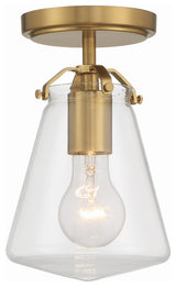 Crystorama Voss 1 Light Luxe Gold Semi Flush Mount