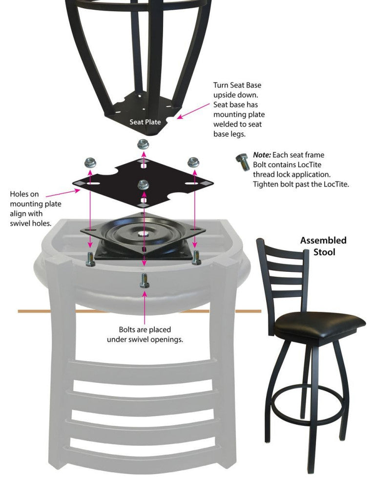 Holland L014 Dallas Stars 30" Swivel Bar Stool - Black
